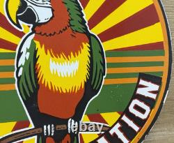 Vintage Polly Gasoline Porcelain Sign Parrot Gas Station Service Motor Oil