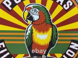 Vintage Polly Gasoline Porcelain Sign Parrot Gas Station Service Motor Oil