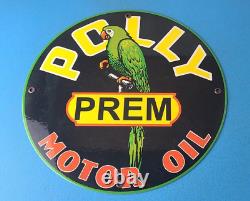 Vintage Polly Motor Oil Sign Porcelain Premium Gasoline Pump Plate Sign