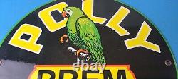 Vintage Polly Motor Oil Sign Porcelain Premium Gasoline Pump Plate Sign