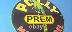 Vintage Polly Motor Oil Sign Porcelain Premium Gasoline Pump Plate Sign