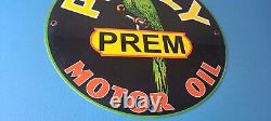 Vintage Polly Motor Oil Sign Porcelain Premium Gasoline Pump Plate Sign