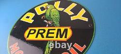 Vintage Polly Motor Oil Sign Porcelain Premium Gasoline Pump Plate Sign