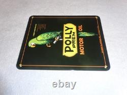 Vintage Polly Premium Gasoline Parrot 12.5 Porcelain Metal Wilshire Ca Oil Sign Vintage Polly Premium Gasoline Parrot 12.5 Porcelain Metal Wilshire Ca Oil Sign