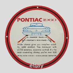 Vintage Pontiac 1960 Oil Porcelain Gas Pump Sign