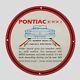 Vintage Pontiac 1960 Oil Porcelain Gas Pump Sign