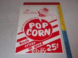 Vintage Popcorn 25 Cents & Mr. Dee-lish 18 Porcelain Metal Gasoline & Oil Sign