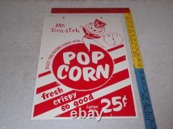 Vintage Popcorn 25 Cents & Mr. Dee-lish 18 Porcelain Metal Gasoline & Oil Sign