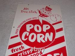 Vintage Popcorn 25 Cents & Mr. Dee-lish 18 Porcelain Metal Gasoline & Oil Sign
