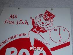 Vintage Popcorn 25 Cents & Mr. Dee-lish 18 Porcelain Metal Gasoline & Oil Sign