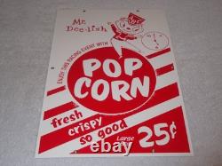 Vintage Popcorn 25 Cents & Mr. Dee-lish 18 Porcelain Metal Gasoline & Oil Sign