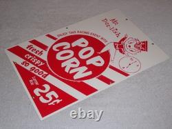 Vintage Popcorn 25 Cents & Mr. Dee-lish 18 Porcelain Metal Gasoline & Oil Sign