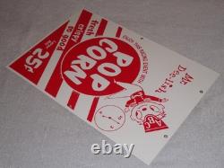Vintage Popcorn 25 Cents & Mr. Dee-lish 18 Porcelain Metal Gasoline & Oil Sign
