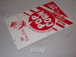 Vintage Popcorn 25 Cents & Mr. Dee-lish 18 Porcelain Metal Gasoline & Oil Sign