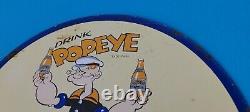 Vintage Popeye Porcelain Gas Soda Beverage Drink Cola Soda Store Service Sign