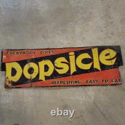 Vintage Popsicle Metal Litho Sign Gas- Oil Soda Cola