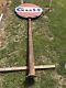 Vintage Porcelain 18' Gulf Pole Sign Two Single Sided Signs 1965
