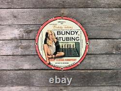 Vintage Porcelain Bundy Tubing Company Sign