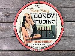 Vintage Porcelain Bundy Tubing Company Sign