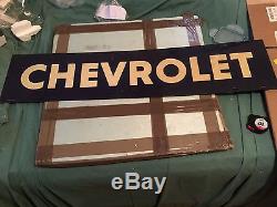 Vintage Porcelain Dealership Chevrolet Sign 6/39 Rare To Find