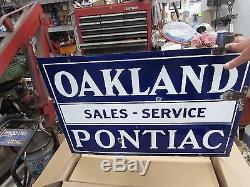 Vintage Porcelain Dealership Sign Oakland Pontiac