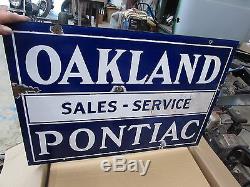 Vintage Porcelain Dealership Sign Oakland Pontiac