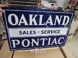 Vintage Porcelain Dealership Sign Oakland Pontiac