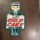 Vintage Porcelain Enamel Certified Used Cars Easy Terms Sign