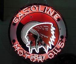 Vintage Porcelain Gasoline Motor Oils 24x10 Neon Display Sign