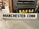 Vintage Porcelain Manchester Connecticut Sign