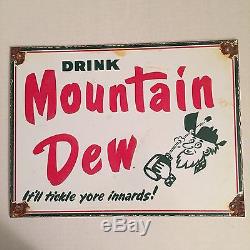 Vintage Porcelain Mountain Dew Sign