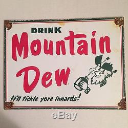 Vintage Porcelain Mountain Dew Sign