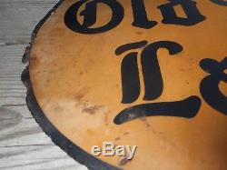 Vintage Porcelain OLD STYLE LAGER BEER Advertising Die Cut Shield Brewery SIGN