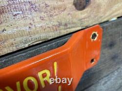 Vintage Porcelain Orane Crush Sign Store Door Push Bar 32 Soda Beverage Gas Oil