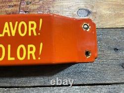 Vintage Porcelain Orane Crush Sign Store Door Push Bar 32 Soda Beverage Gas Oil