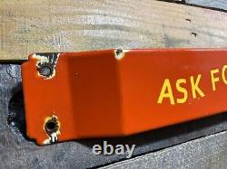 Vintage Porcelain Orane Crush Sign Store Door Push Bar 32 Soda Beverage Gas Oil