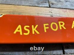 Vintage Porcelain Orane Crush Sign Store Door Push Bar 32 Soda Beverage Gas Oil