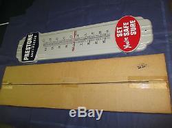 Vintage Porcelain PRESTONE Antifreeze Thermometer SignNOSNewithOld Stock withBox