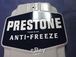 Vintage Porcelain PRESTONE Antifreeze Thermometer SignNOSNewithOld Stock withBox