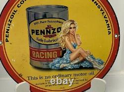 Vintage Porcelain Pennzoil Gas And Oil Sign