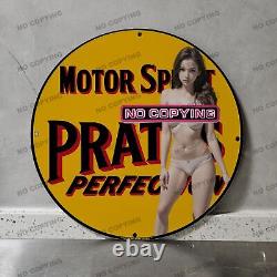 Vintage Porcelain Pratts Motor Sporit Sign Gas Station Motor Oil Garge Pump 5