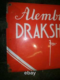 Vintage Porcelain Sign Alembic Drakshasava Health Strenth Vegor Tonic Rare 1940