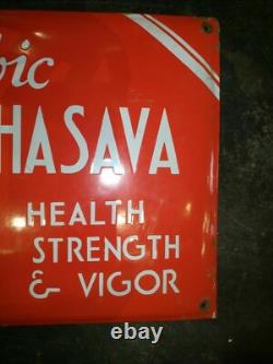 Vintage Porcelain Sign Alembic Drakshasava Health Strenth Vegor Tonic Rare 1940