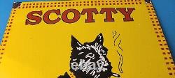 Vintage Porcelain Sign Scotty Tobacco Cigar Pipe General Store Dog Gas Sign