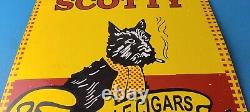 Vintage Porcelain Sign Scotty Tobacco Cigar Pipe General Store Dog Gas Sign