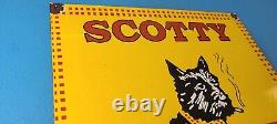 Vintage Porcelain Sign Scotty Tobacco Cigar Pipe General Store Dog Gas Sign