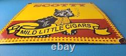 Vintage Porcelain Sign Scotty Tobacco Cigar Pipe General Store Dog Gas Sign