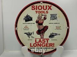 Vintage Porcelain Sioux Tools Sign