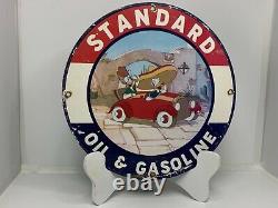 Vintage Porcelain Standard Oil And Gasoline Sign