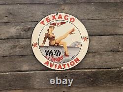 Vintage Porcelain Texaco Aviation Gas And Oil Sign